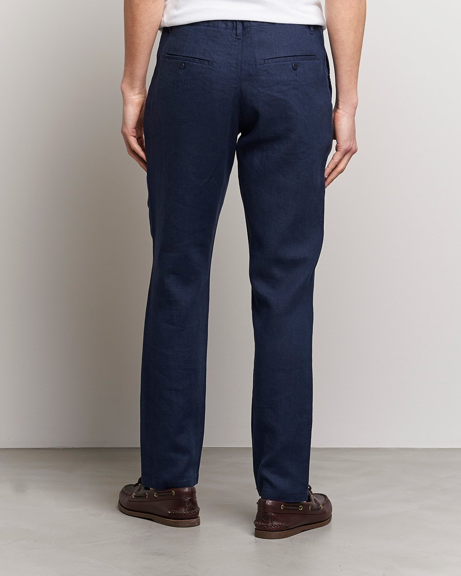 Herre | Bukser | GANT | Relaxed Linen Drawstring Pants Marine