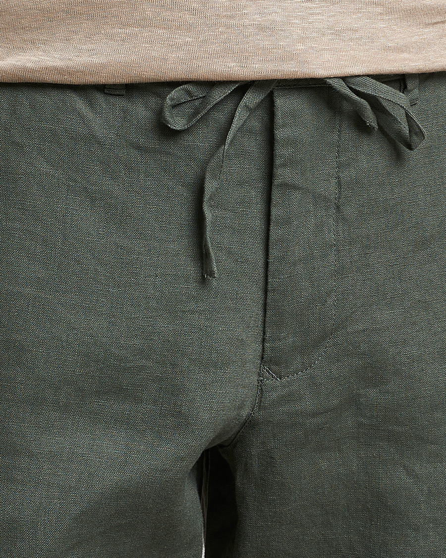 Herre | Shorts | GANT | Relaxed Linen Drawstring Shorts Green Ash