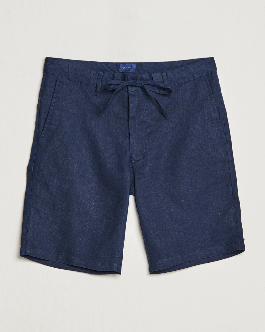 Herre | Shorts | GANT | Relaxed Linen Drawstring Shorts Marine