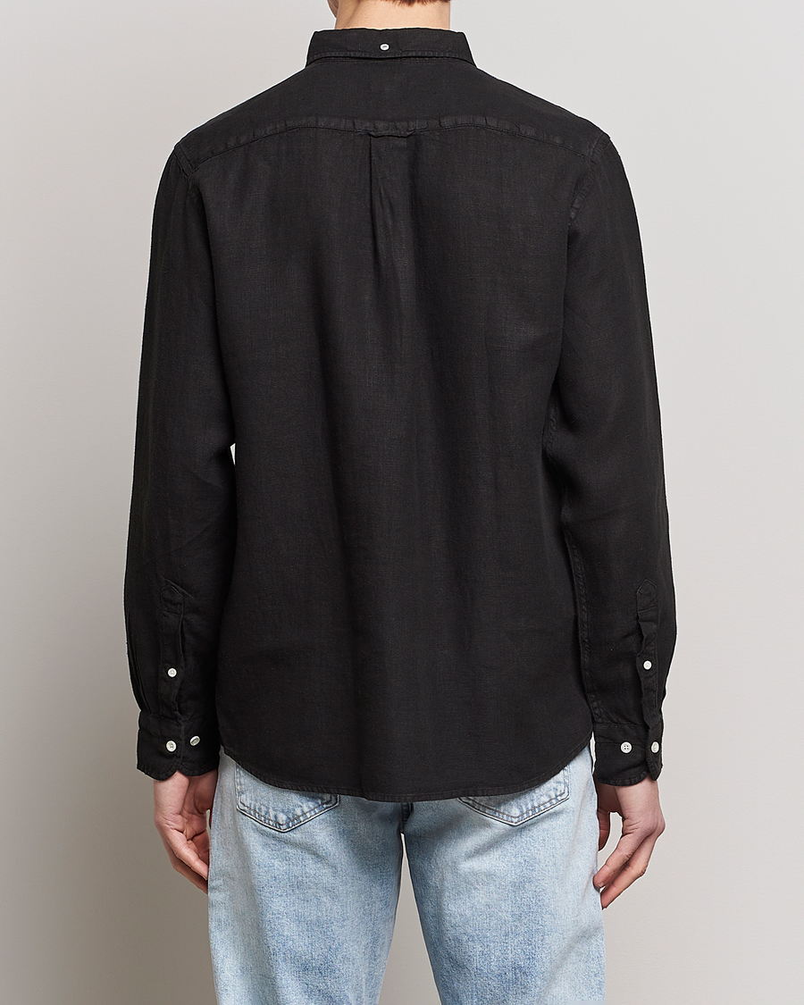 Herre | Skjorter | GANT | Regular Fit Garment Dyed Linen Shirt Black