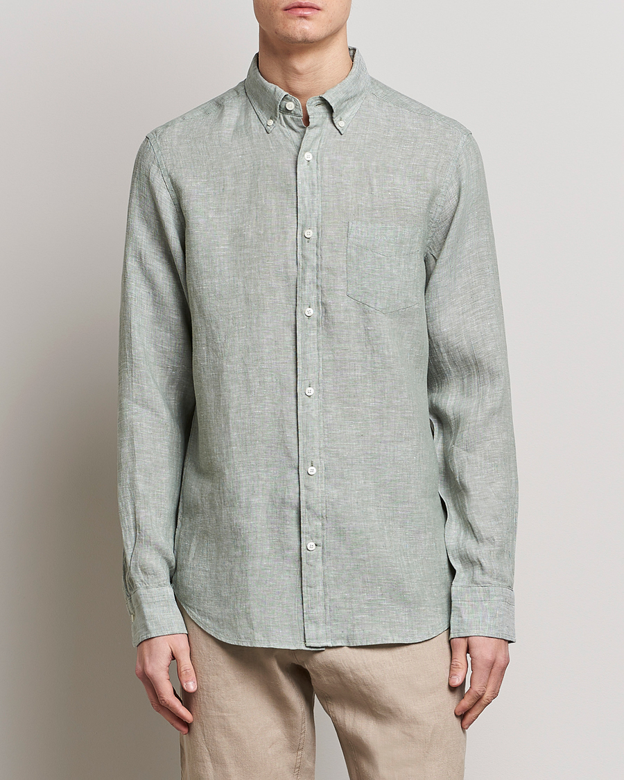 Herre |  | GANT | Regular Fit Linen Shirt Calamata Green