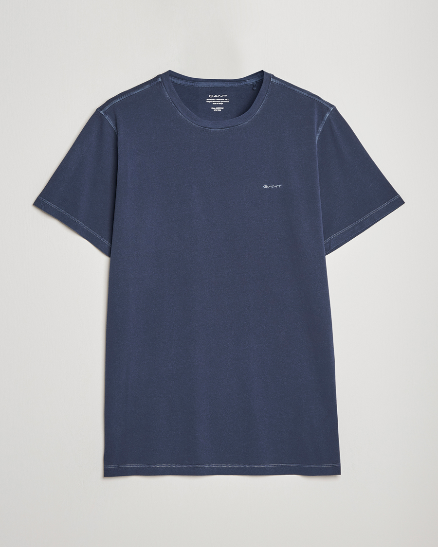 Herre | T-Shirts | GANT | Sunbleached T-Shirt Evening Blue