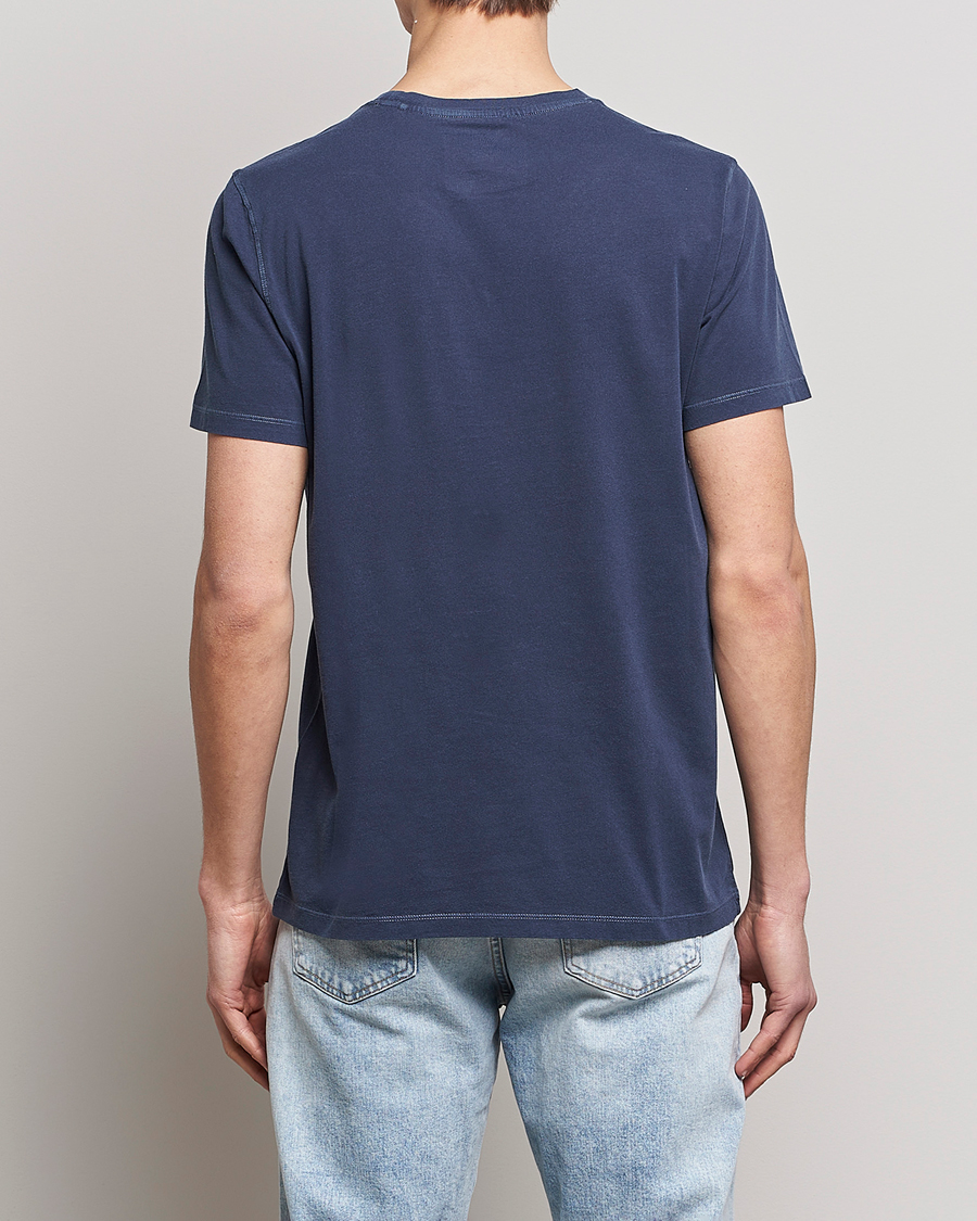 Herre | T-Shirts | GANT | Sunbleached T-Shirt Evening Blue