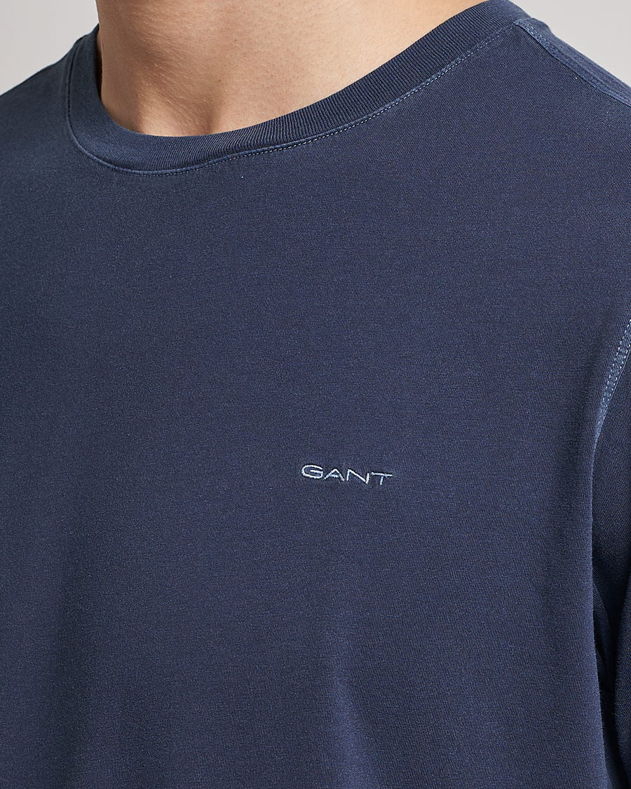 Herre | T-Shirts | GANT | Sunbleached T-Shirt Evening Blue