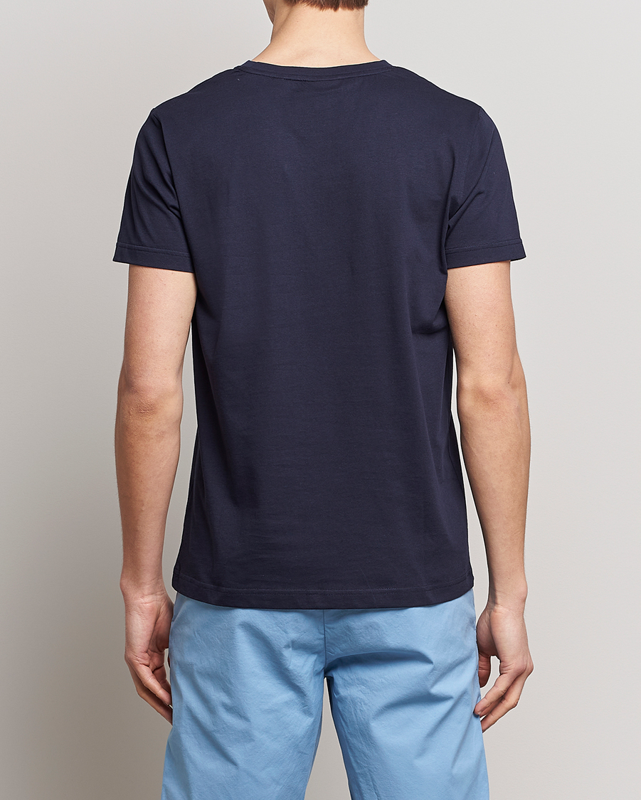 Herre | T-Shirts | GANT | Sailing Logo Crew Neck T-Shirt Evening Blue