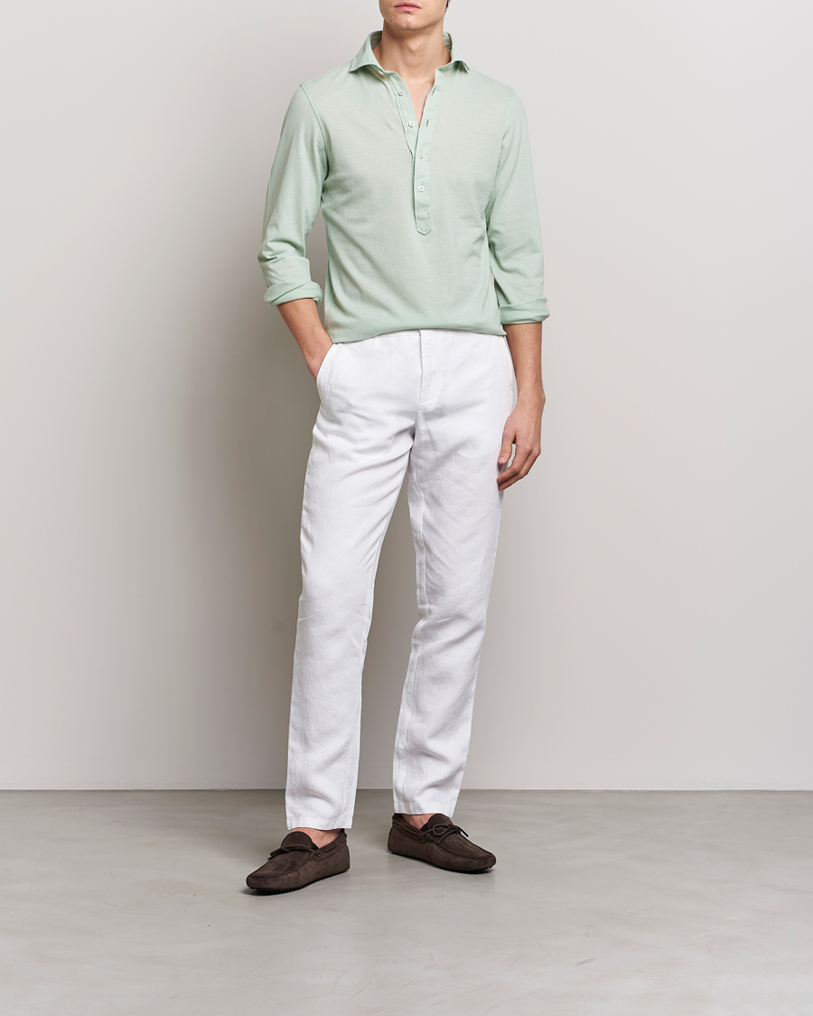 Herre | Skjorter | Gran Sasso | Popover Shirt Light Green