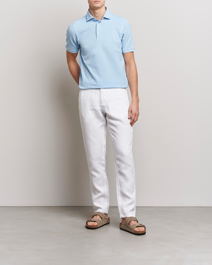 Herre | Pikéer | Gran Sasso | Washed Polo Light Blue