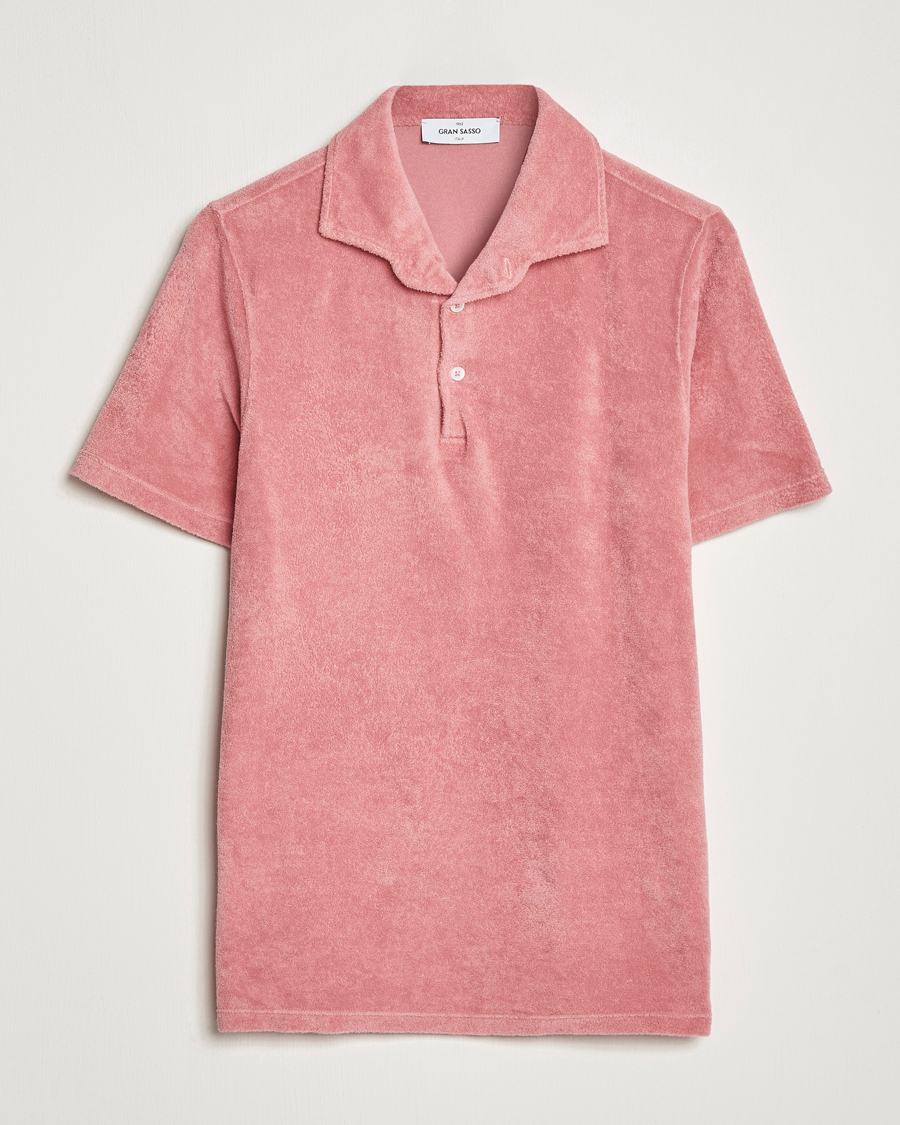 Herre | Pikéer | Gran Sasso | Cotton Terry Polo Washed Pink