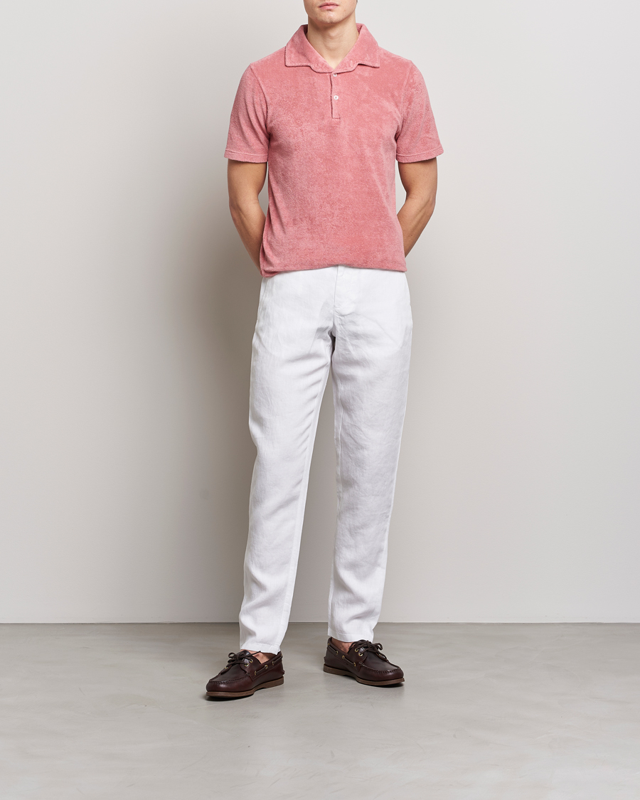 Herre | Pikéer | Gran Sasso | Cotton Terry Polo Washed Pink