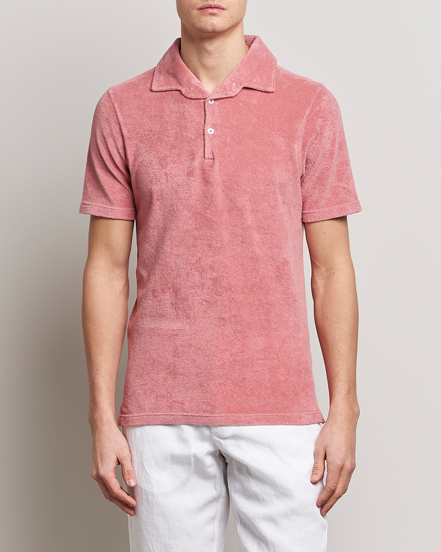 Herre | Gran Sasso | Gran Sasso | Cotton Terry Polo Washed Pink
