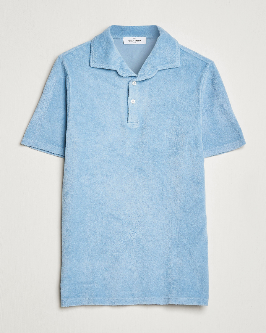 Herre | Pikéer | Gran Sasso | Cotton Terry Polo Light Blue