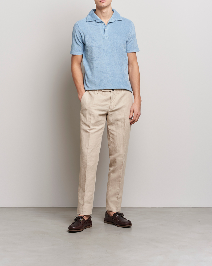 Herre | Pikéer | Gran Sasso | Cotton Terry Polo Light Blue