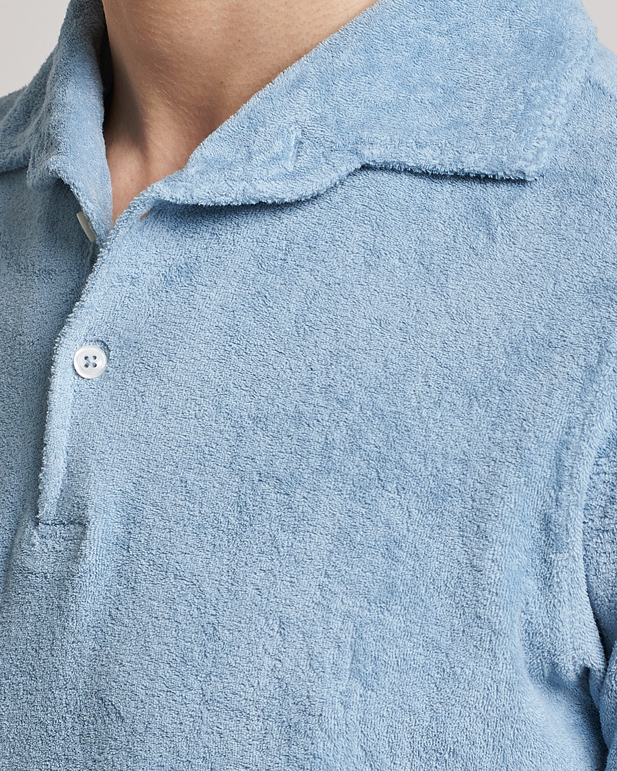 Herre | Pikéer | Gran Sasso | Cotton Terry Polo Light Blue