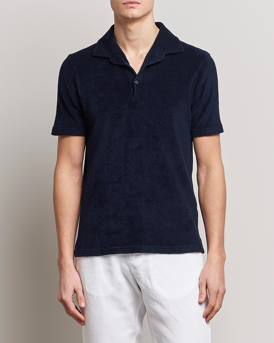 Herre | Pikéer | Gran Sasso | Cotton Terry Polo Navy