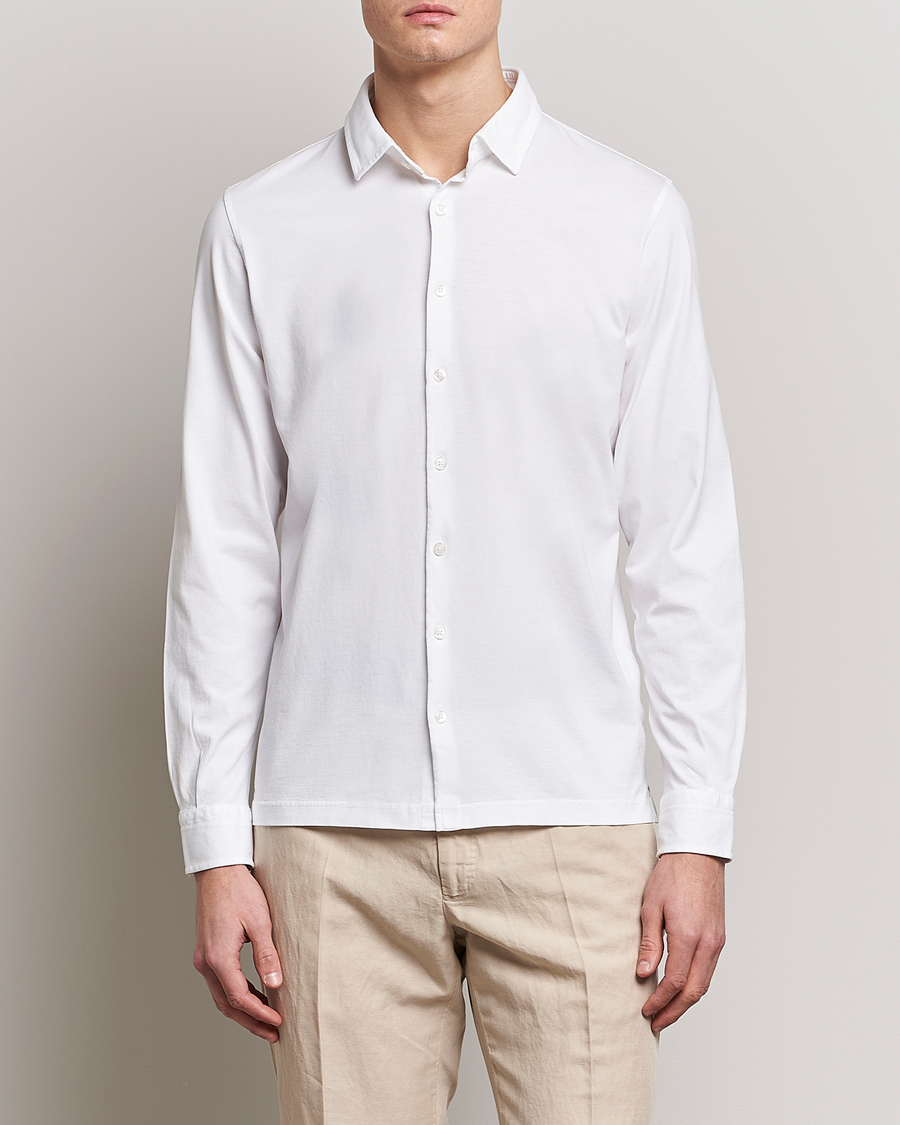 Herre | Gran Sasso | Gran Sasso | Washed Cotton Jersey Shirt White