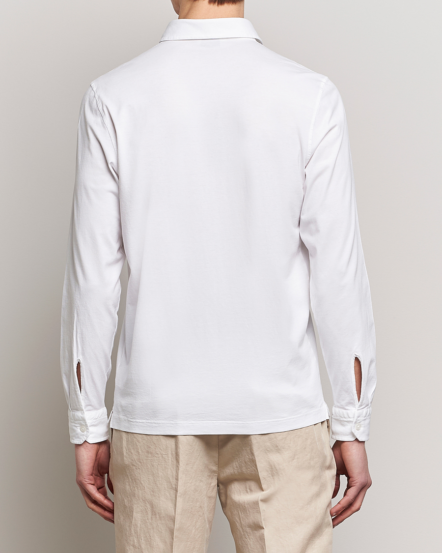 Herre | Skjorter | Gran Sasso | Washed Cotton Jersey Shirt White