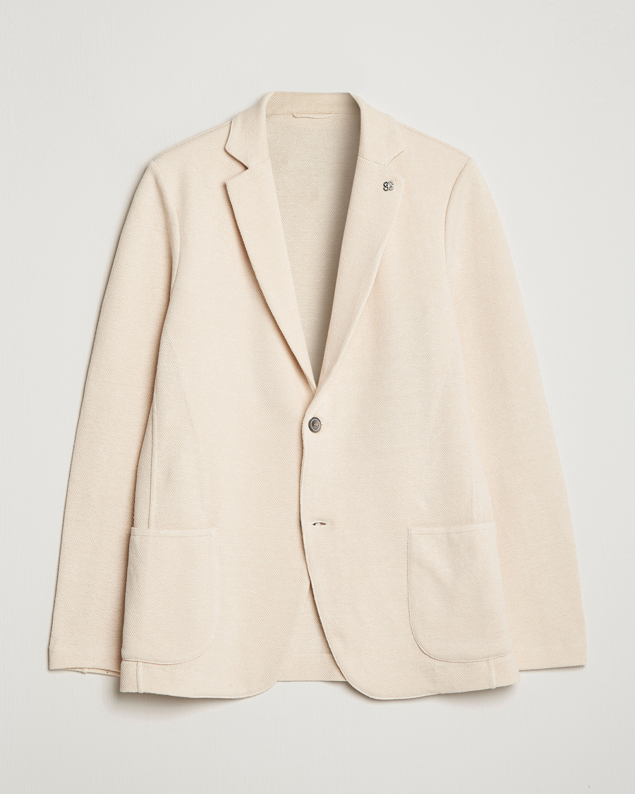 Herre | Dressjakker | Gran Sasso | Structured Cotton/Linen Blazer Cream