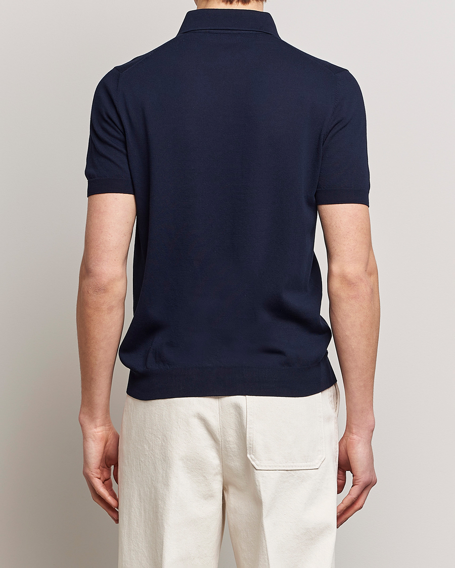 Herre | Pikéer | Gran Sasso | Cotton Knitted Polo Navy