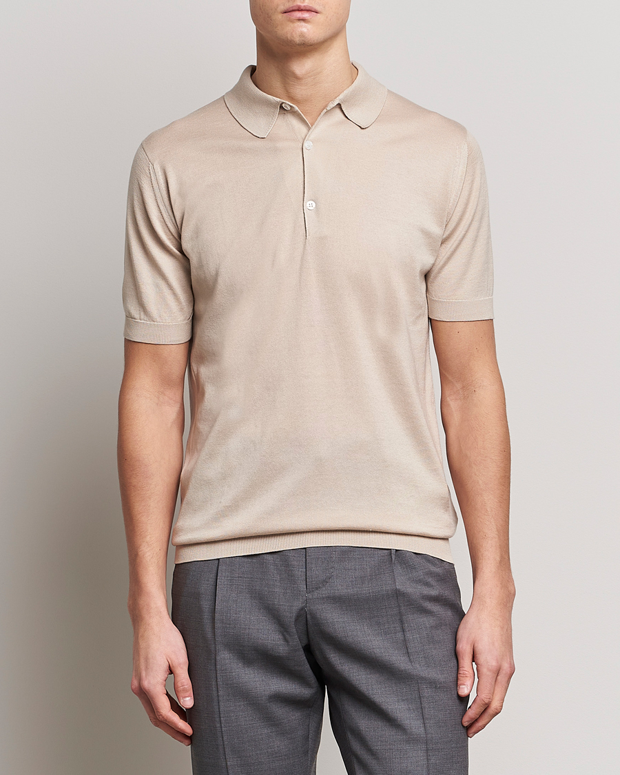 Herre | Avdelinger | John Smedley | Adrian Slim Fit Sea Island Polo Almond