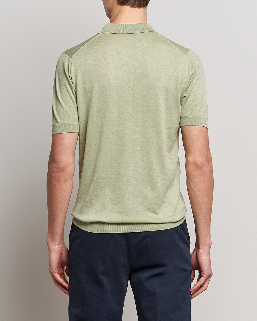 Herre | Pikéer | John Smedley | Adrian Slim Fit Sea Island Polo Desert Green
