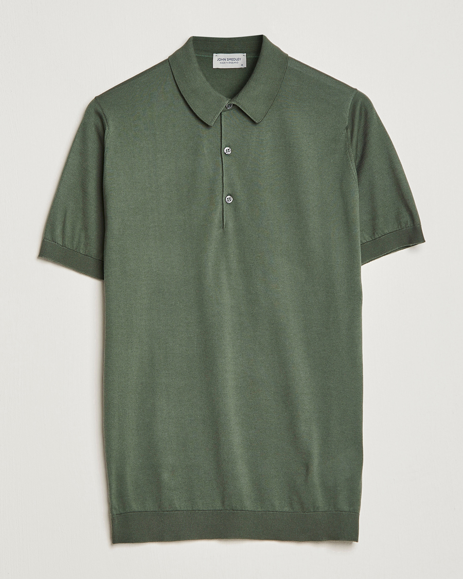 Herre |  | John Smedley | Adrian Slim Fit Sea Island Polo Palm Green