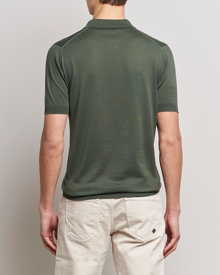 Herre | Pikéer | John Smedley | Adrian Slim Fit Sea Island Polo Palm Green