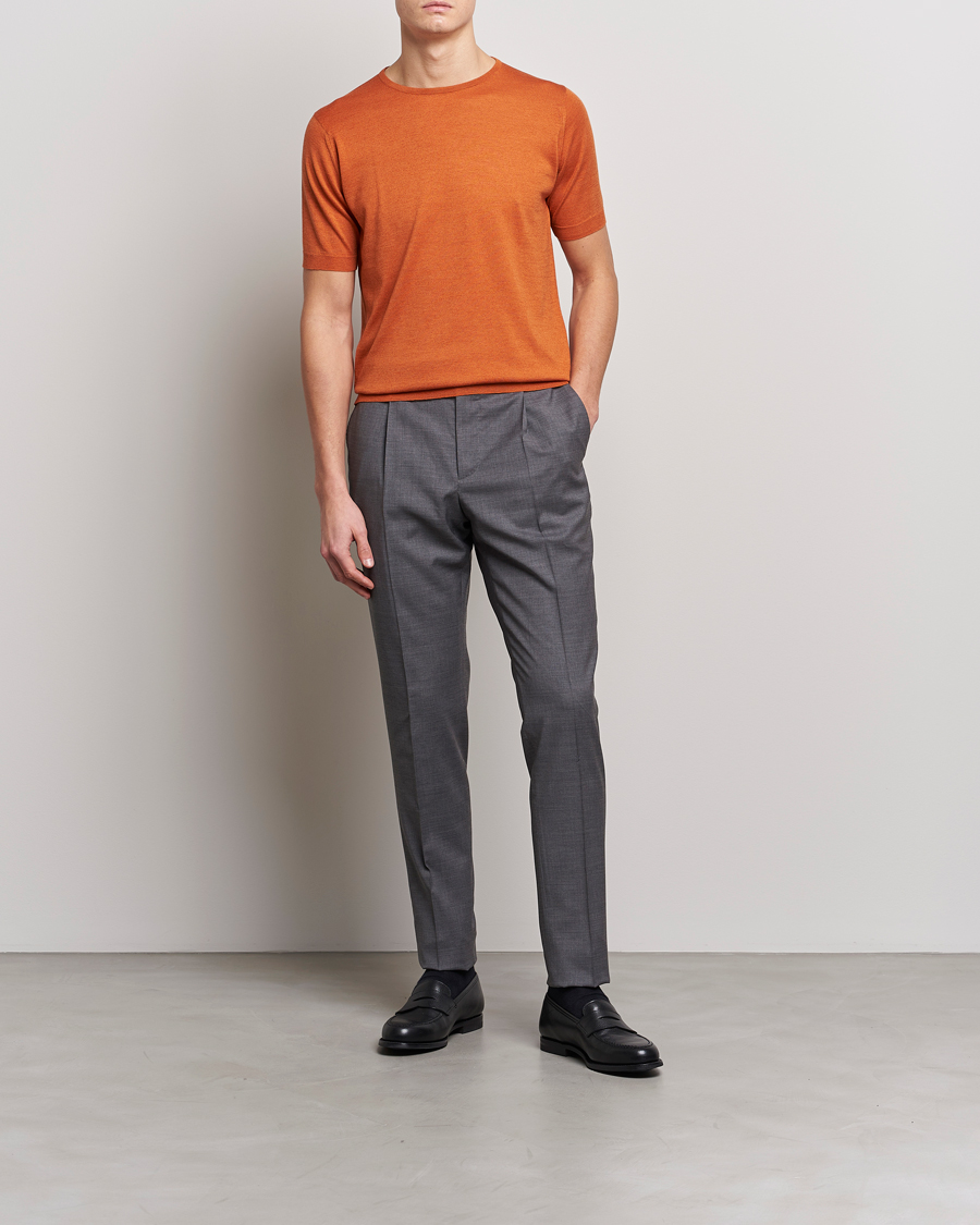 Herre | T-Shirts | John Smedley | Belden Wool/Cotton T-Shirt Amber