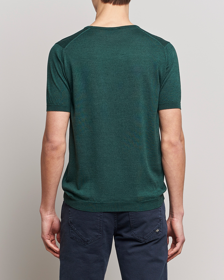Herre | T-Shirts | John Smedley | Belden Wool/Cotton T-Shirt Bottle Green