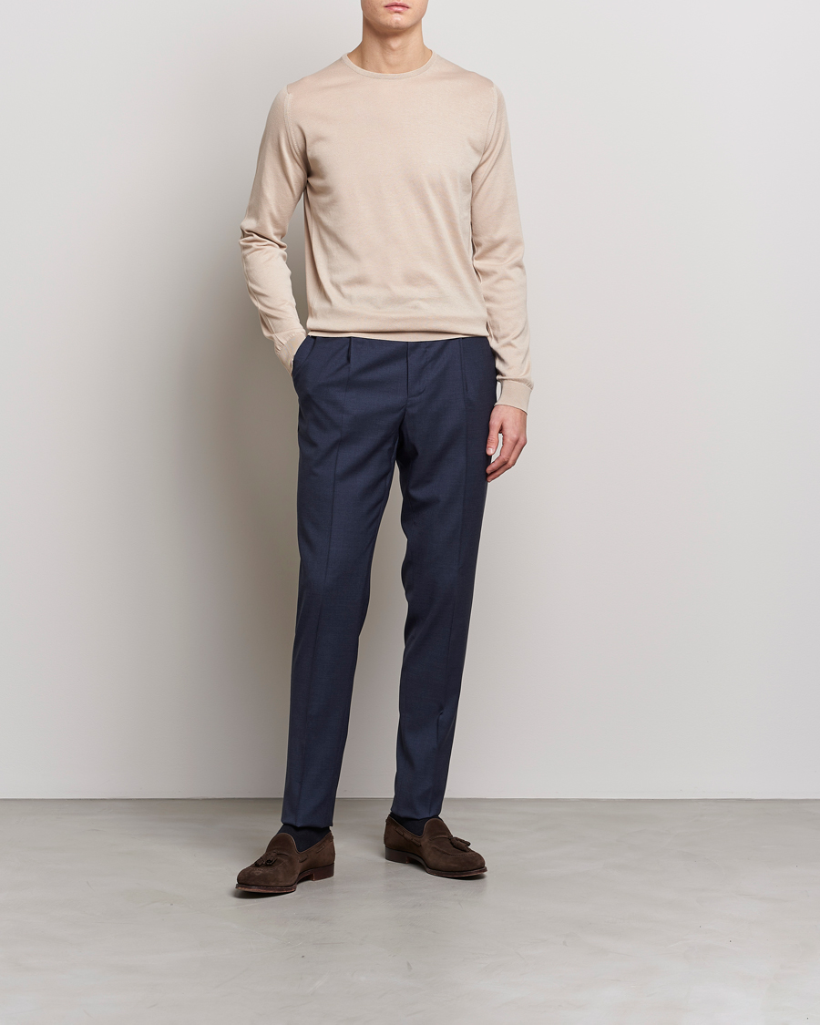 Herre | Gensere | John Smedley | Hatfield Sea Island Crew Neck Almond