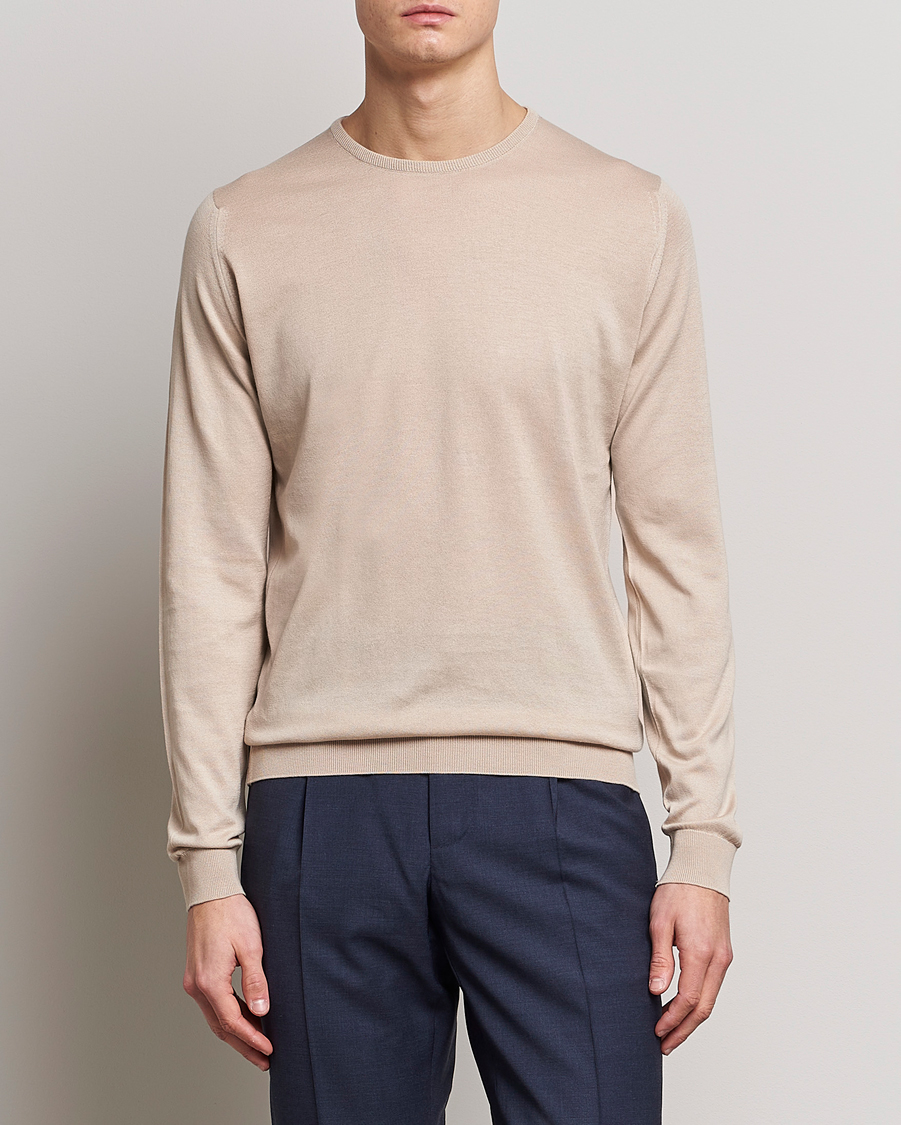 Herre | John Smedley | John Smedley | Hatfield Sea Island Crew Neck Almond