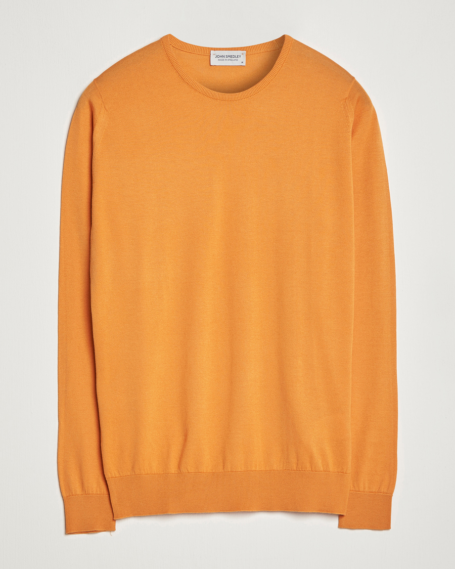 Herre | Gensere | John Smedley | Hatfield Sea Island Crew Neck Mandarin Orange