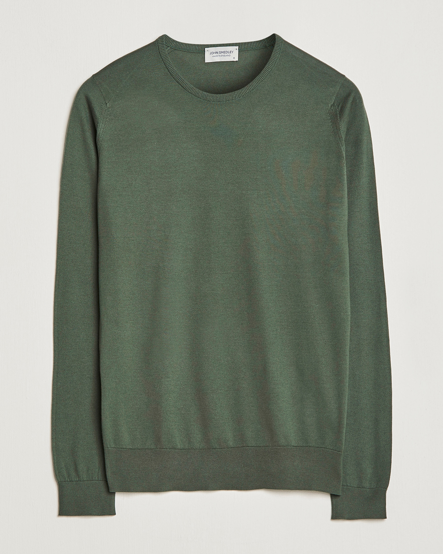 Herre | Gensere | John Smedley | Hatfield Sea Island Crew Neck Palm Green