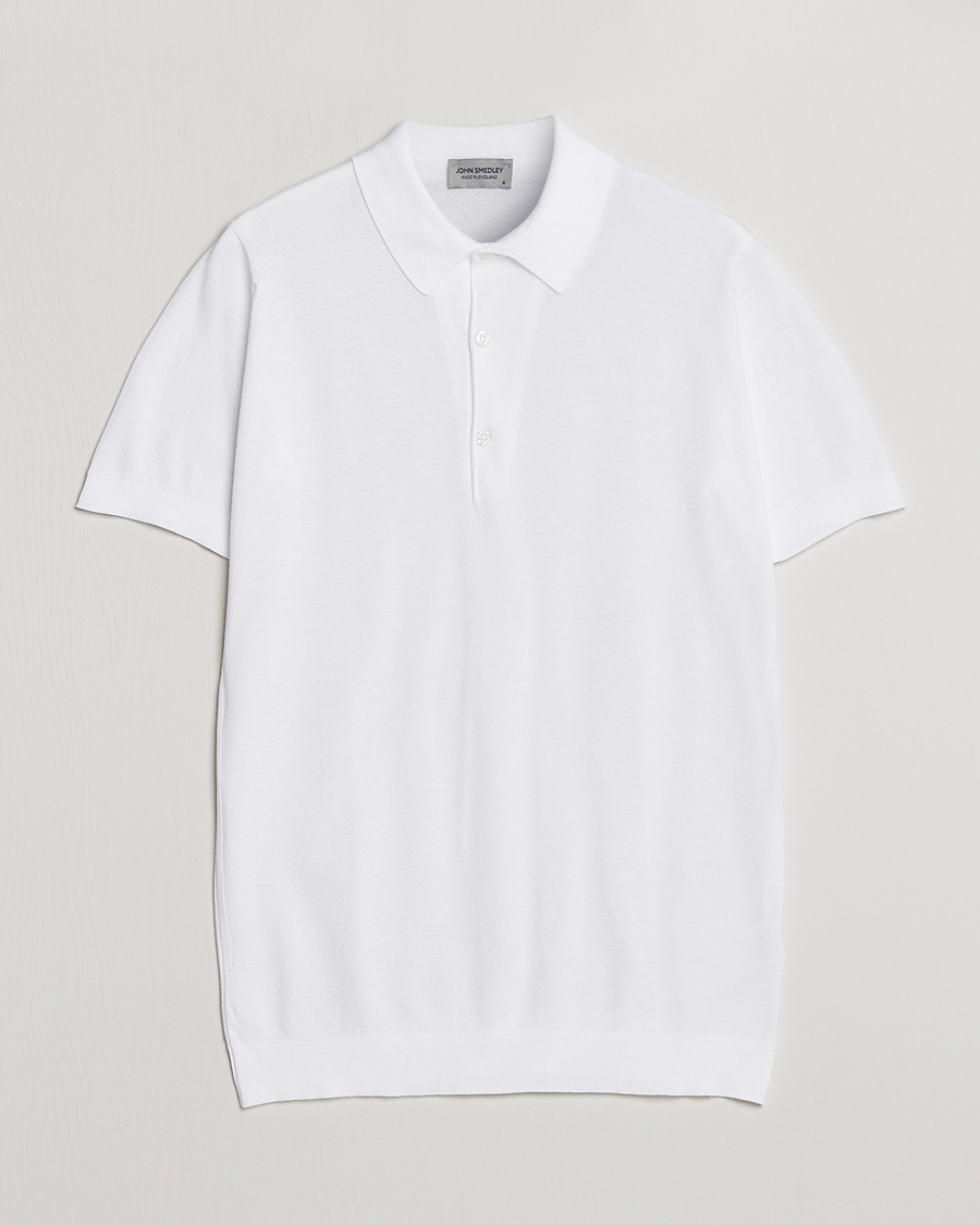 Herre | Pikéer | John Smedley | Roth Structured Pique White