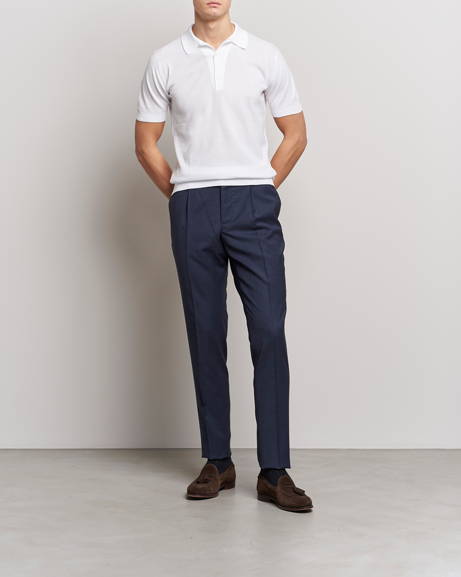 Herre | Pikéer | John Smedley | Roth Structured Pique White