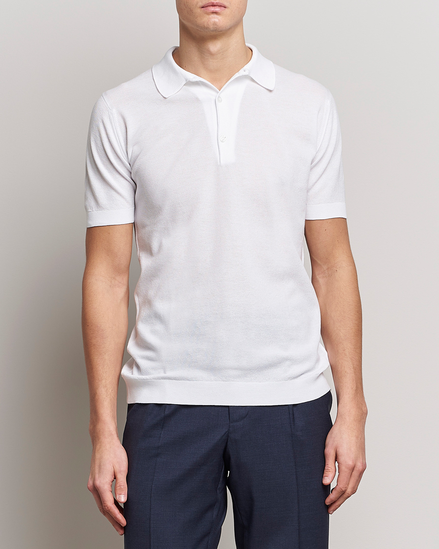 Herre | Pikéer | John Smedley | Roth Structured Pique White