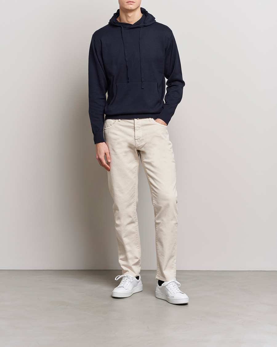 Herre | Gensere | John Smedley | Sundown Sea Island Hoodie Navy