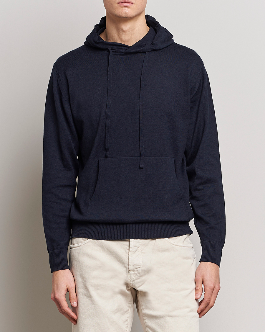 Herre | Gensere | John Smedley | Sundown Sea Island Hoodie Navy