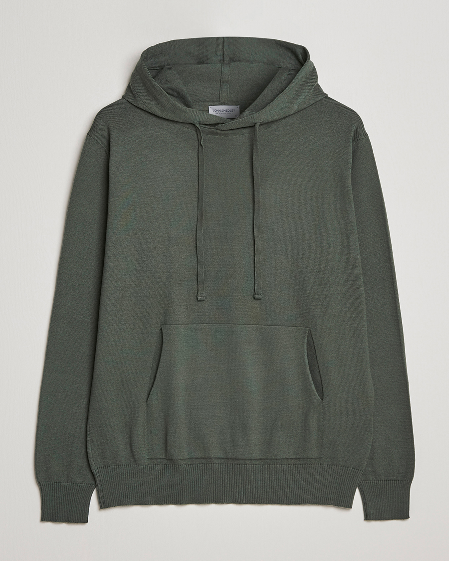Herre | Gensere | John Smedley | Sundown Sea Island Hoodie Palm Green
