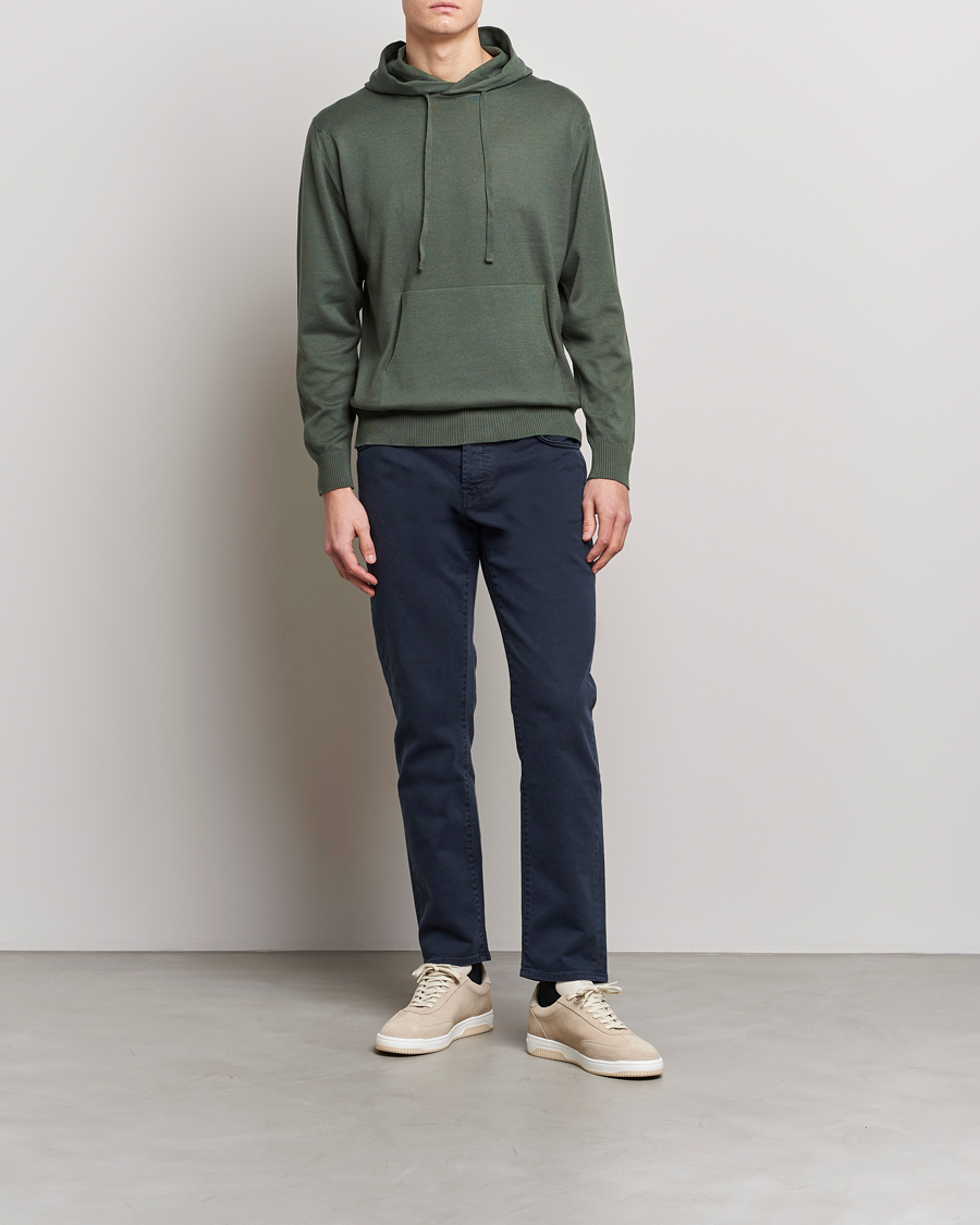 Herre | Gensere | John Smedley | Sundown Sea Island Hoodie Palm Green