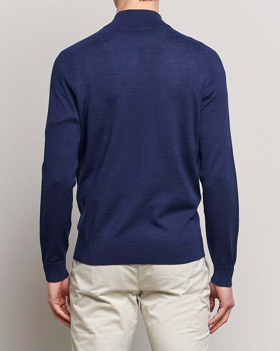 Herre | Gensere | Morris | John Merino Half Zip Blue