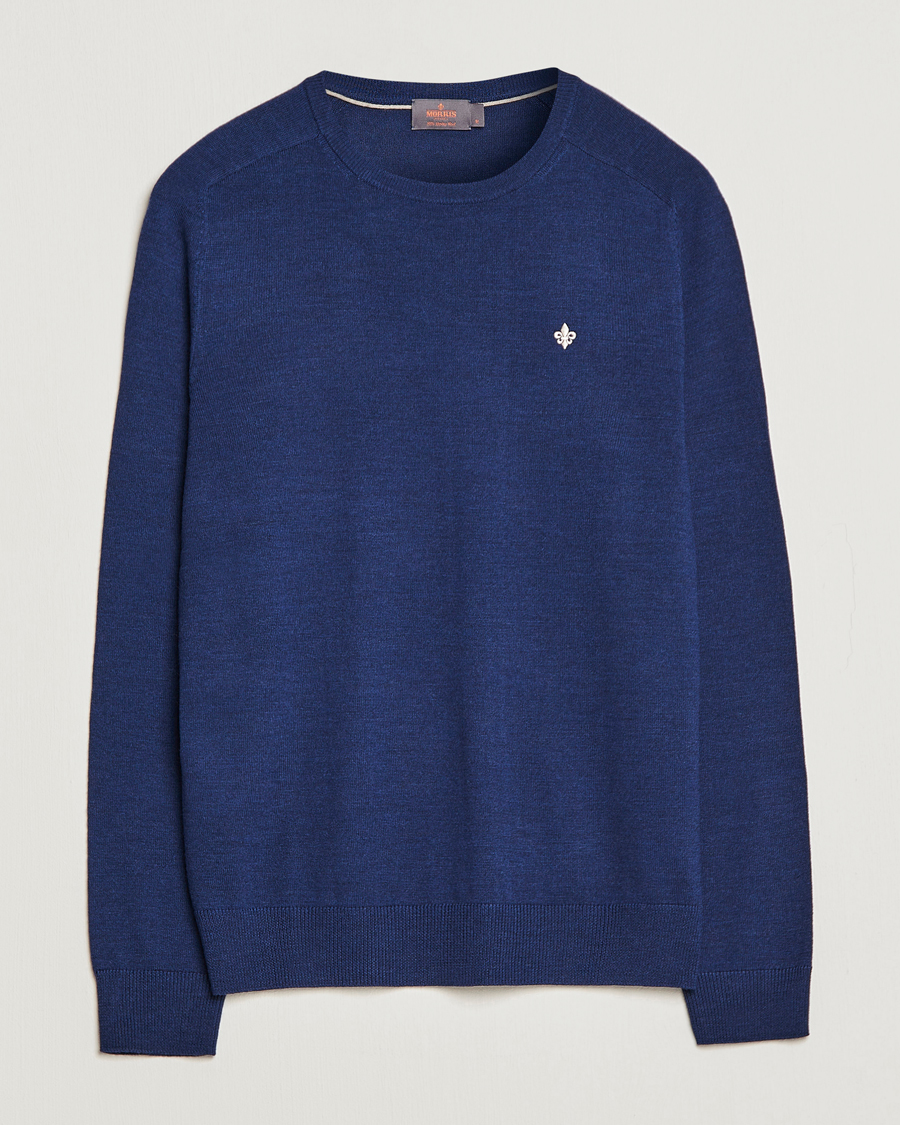 Herre | Gensere | Morris | Merino Crew Neck Pullover Blue