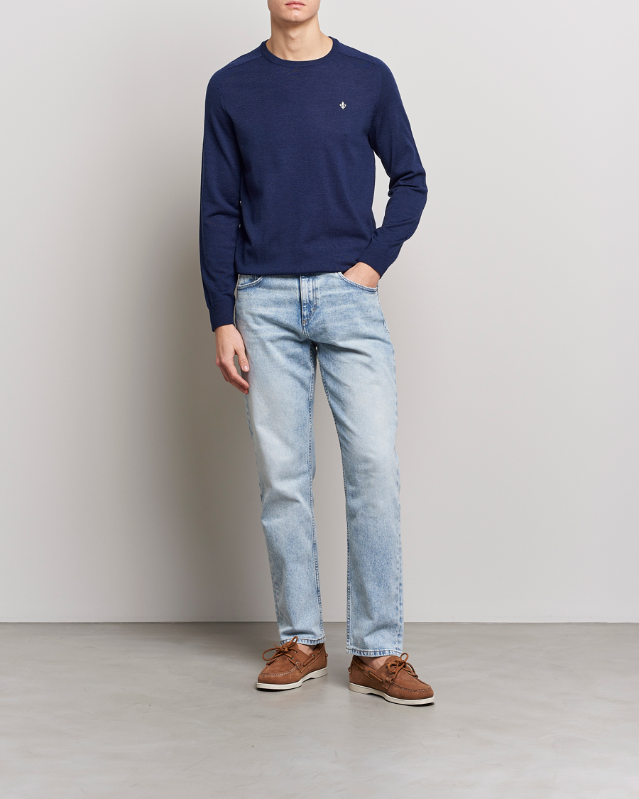 Herre | Gensere | Morris | Merino Crew Neck Pullover Blue