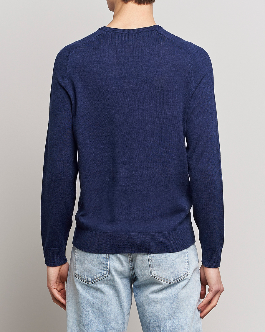 Herre | Gensere | Morris | Merino Crew Neck Pullover Blue