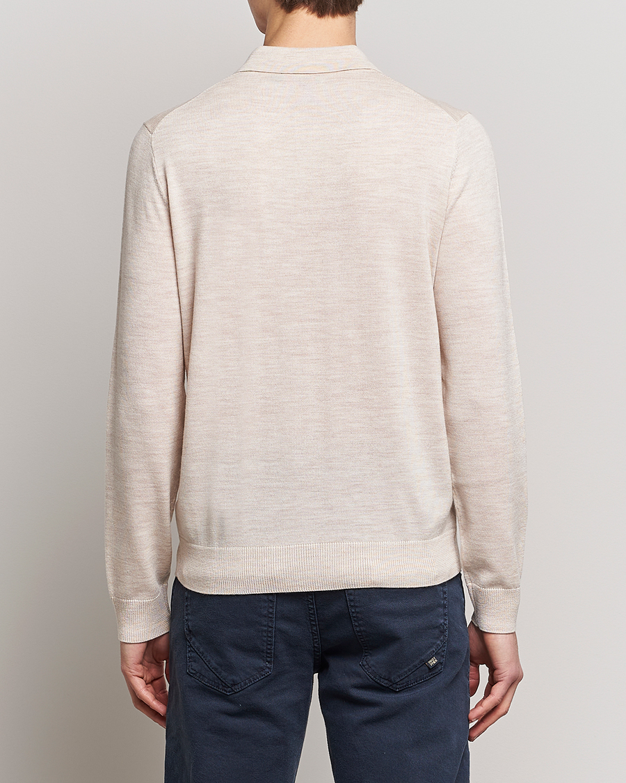 Herre | Gensere | Morris | Merino Knitted Polo Beige