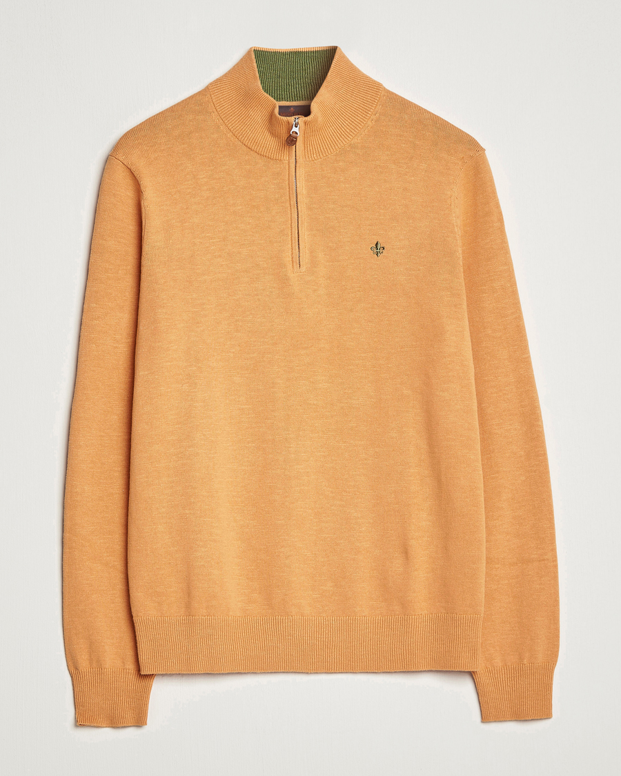 Herre | Gensere | Morris | Harold Cotton/Linen Summer Half Zip Orange