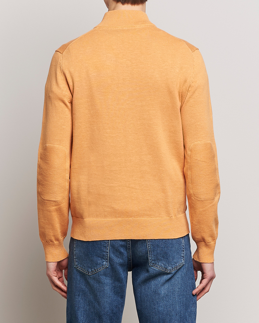 Herre | Gensere | Morris | Harold Cotton/Linen Summer Half Zip Orange