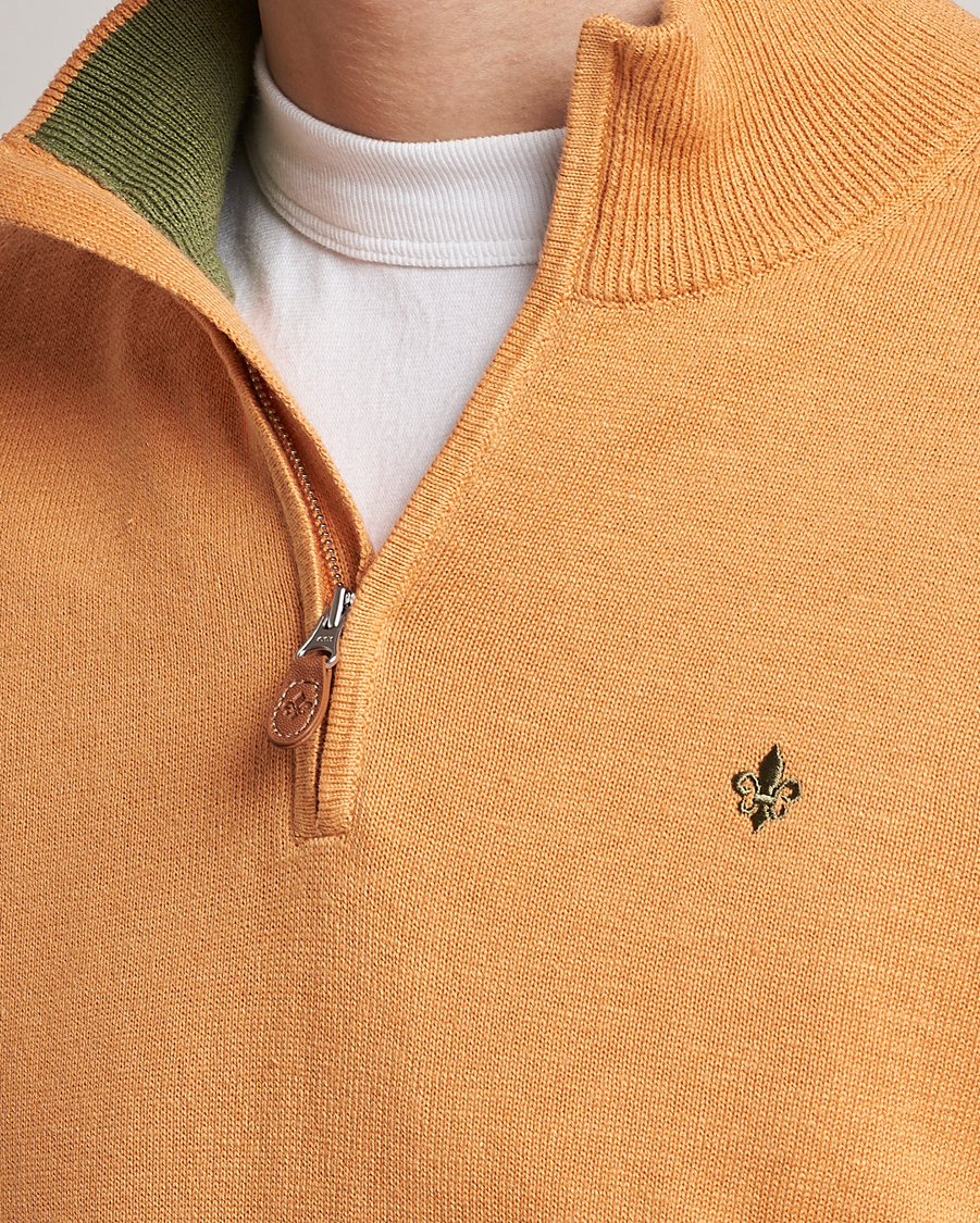 Herre | Gensere | Morris | Harold Cotton/Linen Summer Half Zip Orange