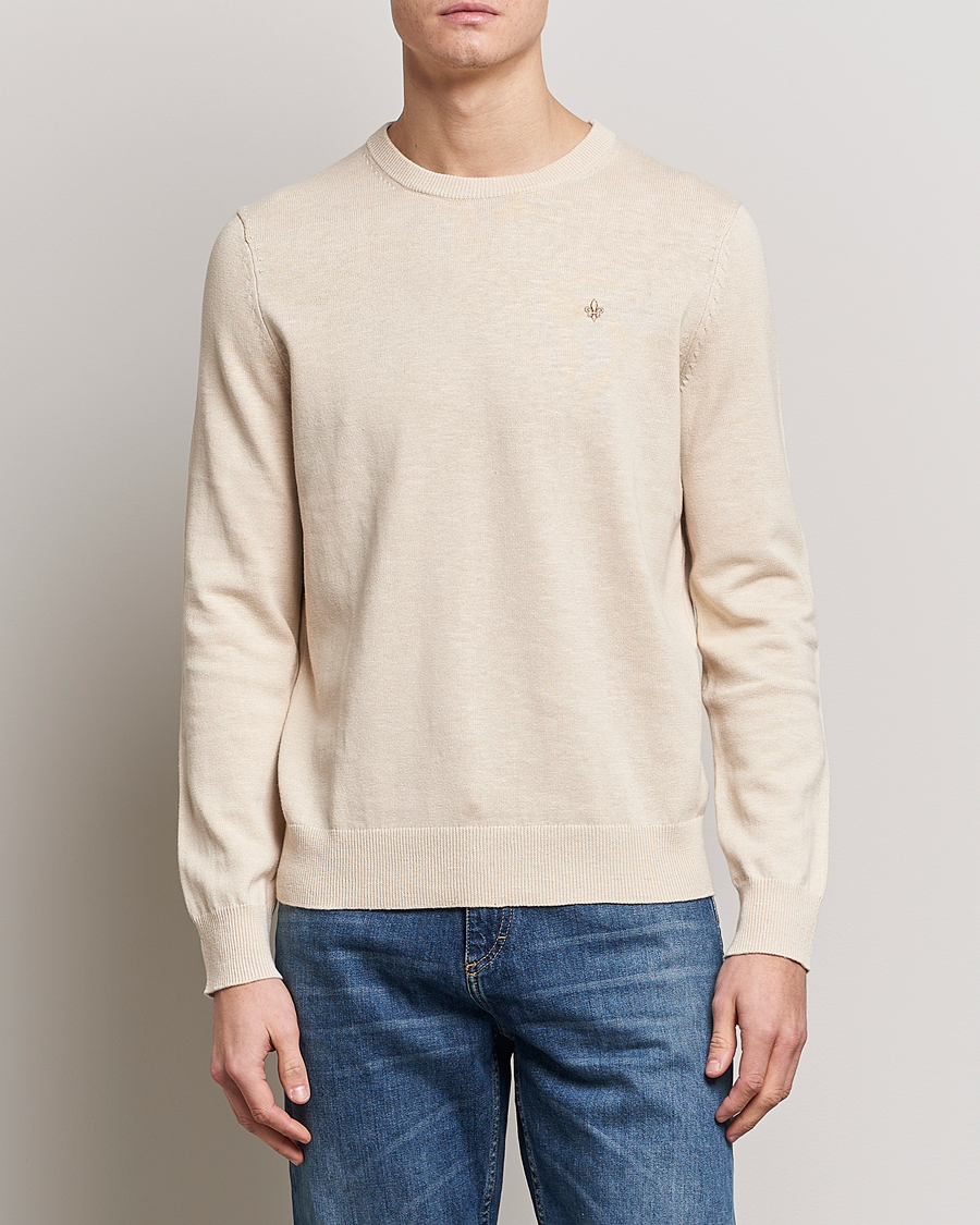 Herre | | Morris | Harold Cotton/Linen Summer Crew Neck Off White