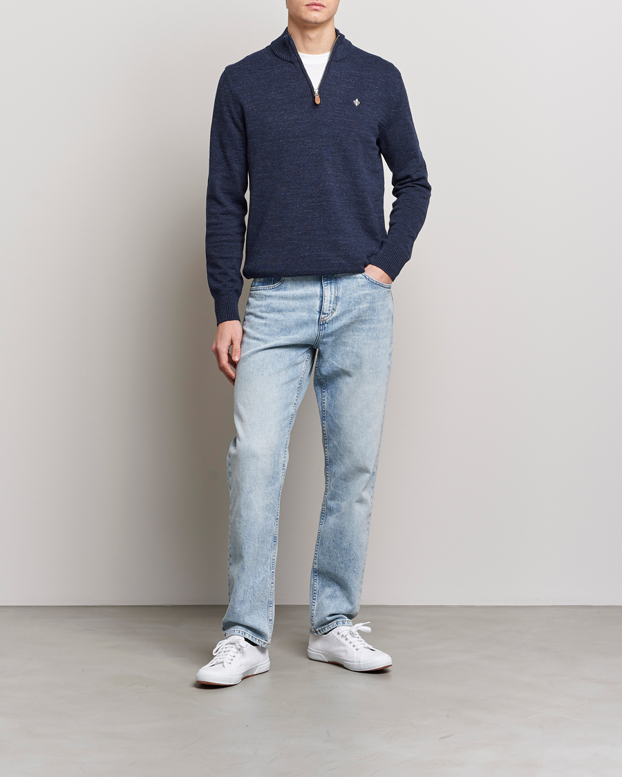 Herre | Gensere | Morris | Randall Cotton Half Zip Navy
