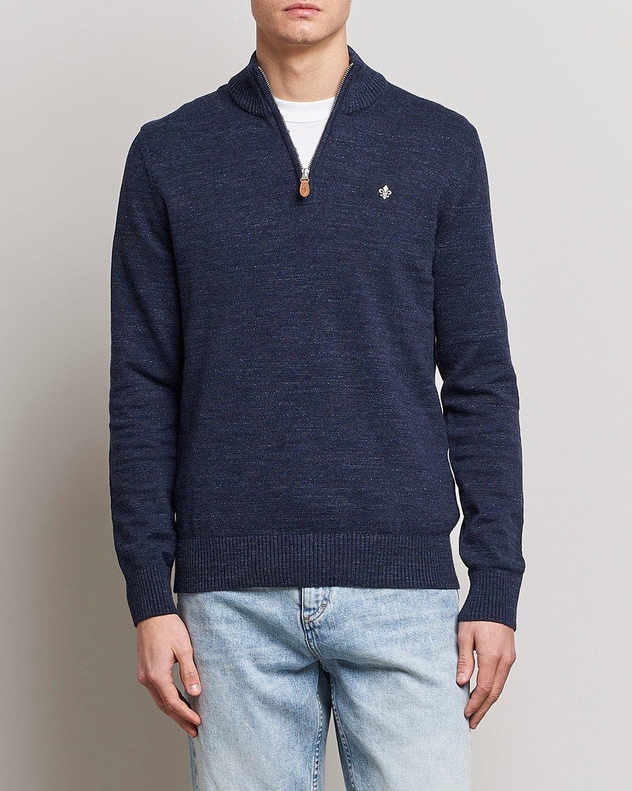 Herre | | Morris | Randall Cotton Half Zip Navy
